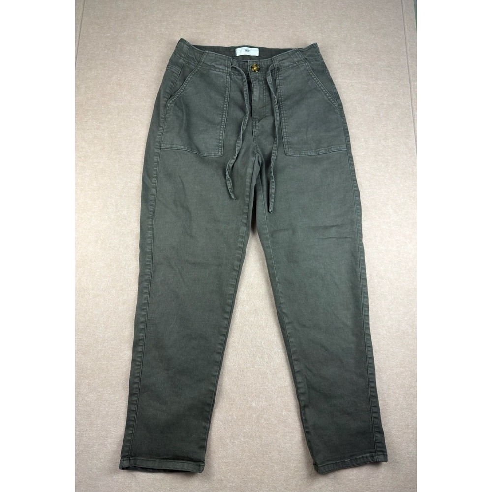 BKE‎ Pants Women 27 Green Mid Rise Drawstring Waist Utility Crop Casual